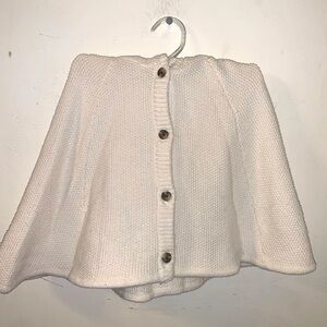 Kids Gymboree Ivory/white shawl Hoody- 18-24